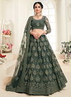 Mehendi Embroidery Work Soft Net with Silk Satin Alizeh Wedding Wear  Designer Heavy Party Wear and Bridal Lehenga Choli 1004A
