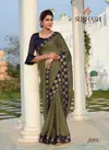 Mehendi Green Subhash Spash vol4 Heavy Lace Border Work Designer Heavy Partwear Saree with Brocade Blouse 32512