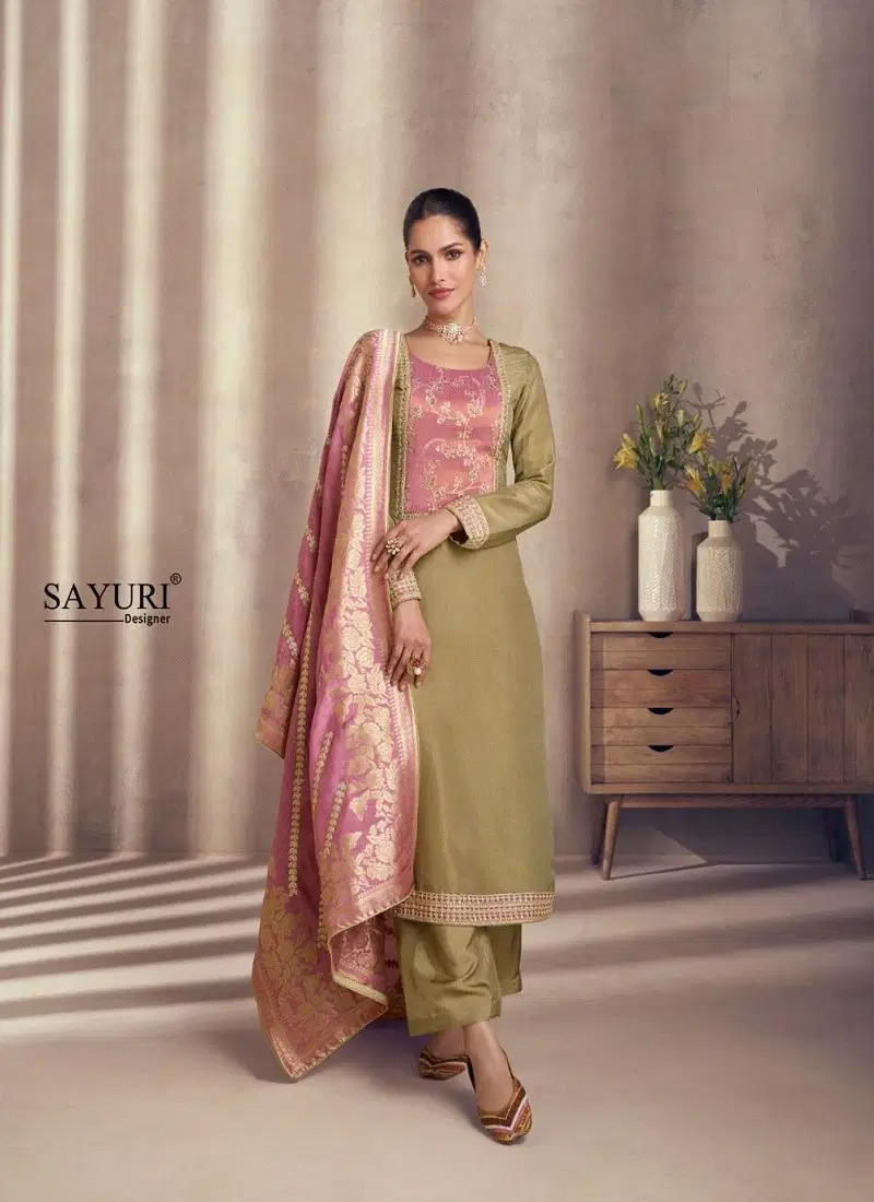 Mendi Colour Naaz By Sayuri Simar Silk Readymade Suits Wholesale Online 5639