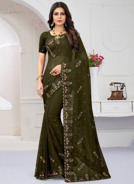 Mendi Nari Fashion Aparnaa Heavy Designer Party Wear Sarees Catalog 6734