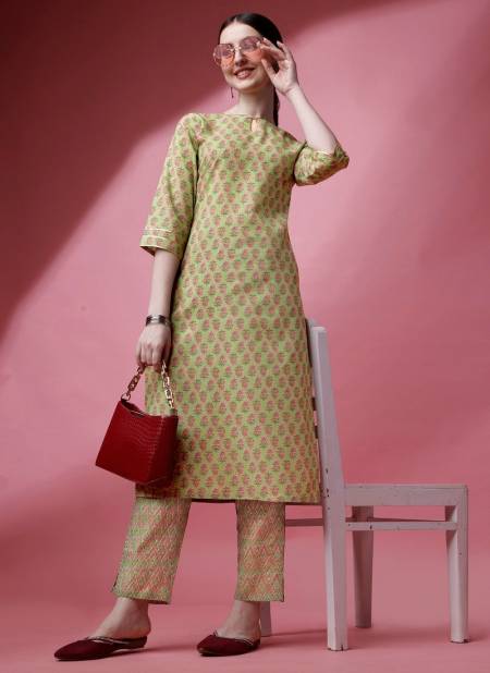 Mint Green Colour Raisin Magic Rayon Daily Wear Designer Kurti With Bottom Catalog OLSET0032