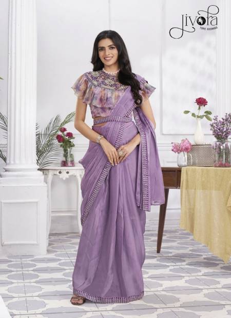 Minutes By Jivora Embroidery Party Wear Readymade Saree Wholesale Online 2805 Pink