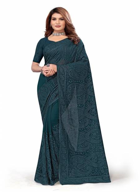 Morpeach Colour Disha By Utsav Nari Heavy Resham Embroidery Georgette Party Wear Saree Wholesale Online 2255