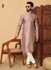 Muave And White Colour Outluk Vol 130 Jacquard Printed Mens Kurta Pajama Manufacturers 2