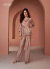 Muave Colour Pearl By Sayuri Pure Silk Western Cord Set Suppliers In India 5515
