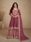 Muave Colour Rihaana By Gulkayra Real Chinon Readymade Suits Exporters In India 7467-C
