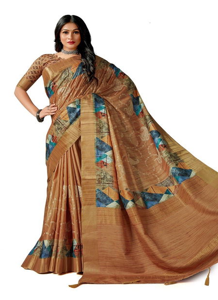 Multi Amuska Silk Printed Designer Saree Catalog 7513 Catalog