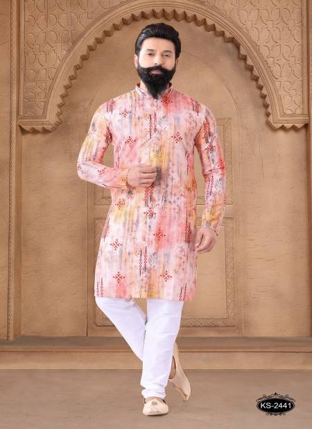 Multi Colour 1632 Wedding Mens Wear Stright Kurta Pajama Wholesale Shop In Surat 1632-KS 2441