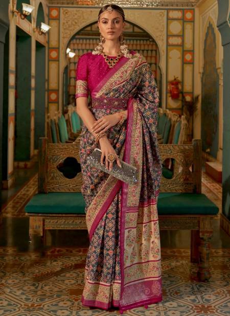 Multi Colour Katha Printed Function Wear Wholesale Silk Sarees 550 D