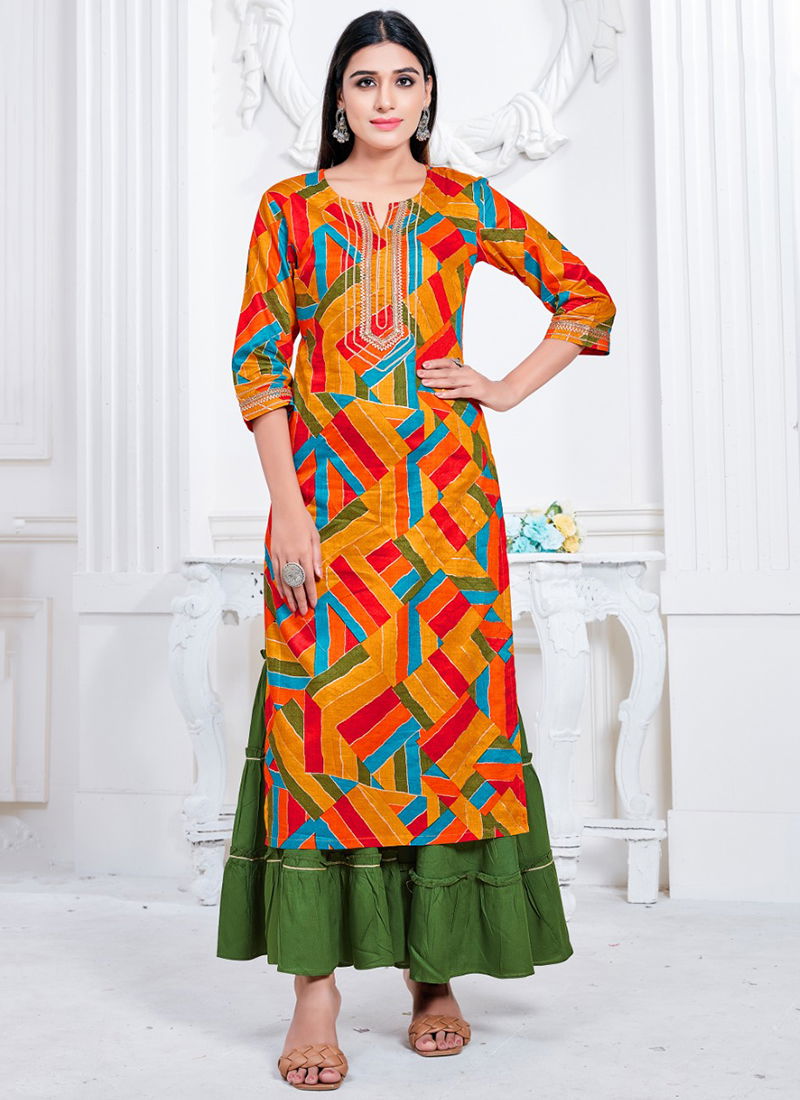 Multi Colour Ladli Fancy Wear Wholesale Kurti With Bottom 1469