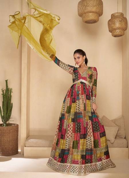 Multi Colour Noori By Sayuri Georgette Designer Readymade Suits Suppliers In India 5505