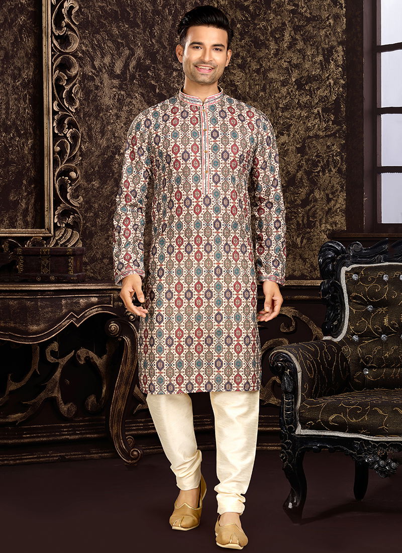 Multi Colour Outluk 115 Festive Wear Mens Kurta Pajama Catalog 115003