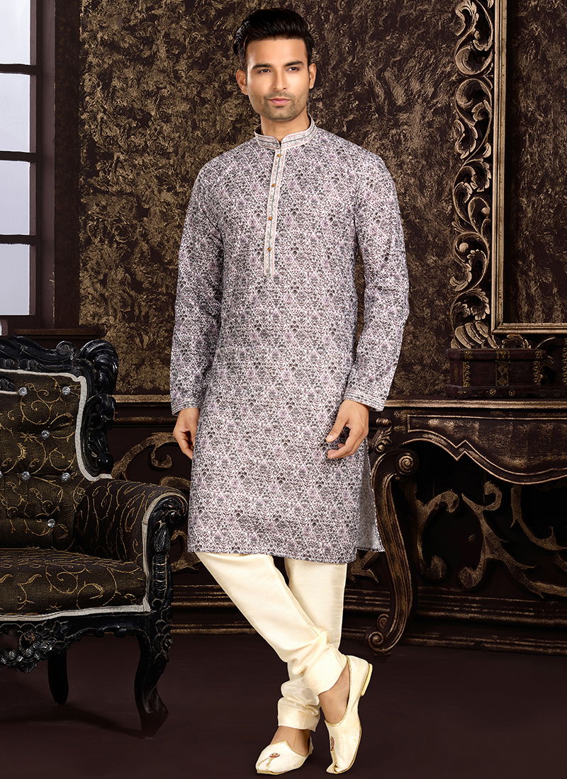 Multi Colour Outluk 116 Party Wear Mens Kurta Pajama Catalog 116004