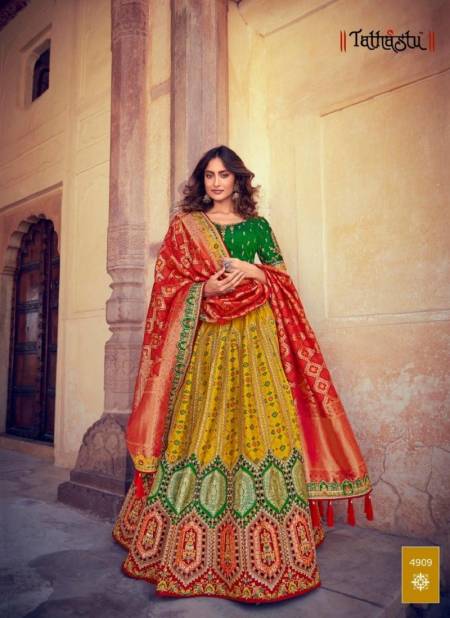 Multi Colour Tathstu Hit Collection Wedding Wear Silk Lehenga Wholesale Market In Surat 4909