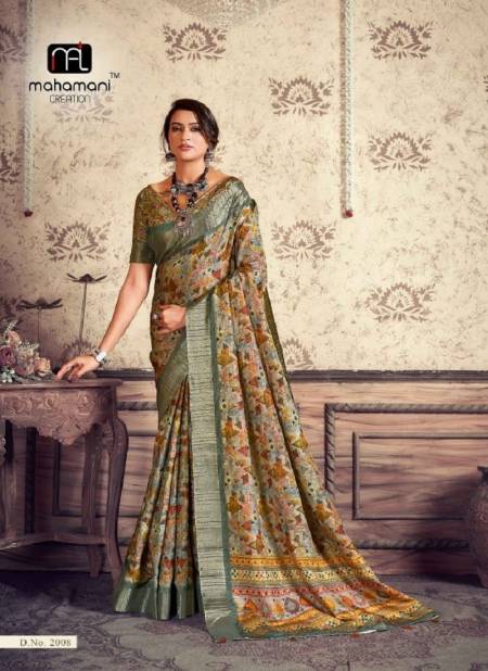 Multi Green Colour Kangan Vol 2 By Mahamani Creation Heavy Gotha Silk Designer Sarees Manufacturers 2008