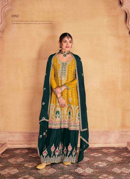 Mustard And Green Colour Maharani By Radha Trendz Chinon Wedding Wear Readymade Suits Suppliers In India 2052