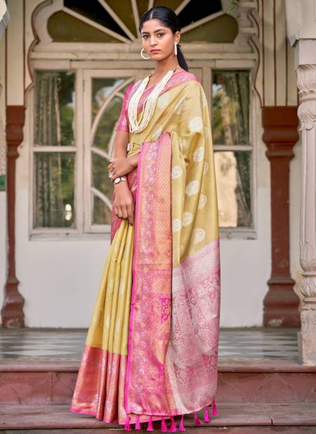Mustard And Pink Colour Sanoja The Fabrica Wedding Wear Wholesale Silk Sarees Catalog 10001.jpg
