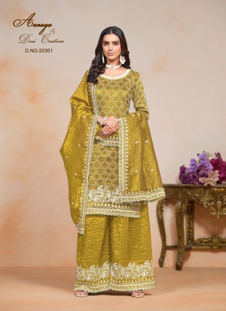 Mustard Colour Aanaya Vol 203 By Dani Gold Crush Salwar Suit Suppliers In India 20301