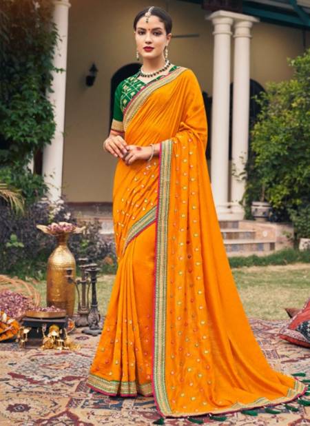 Mustard Colour Advika Ethnic Wear Wholesale Designer Saree Catalog 4702