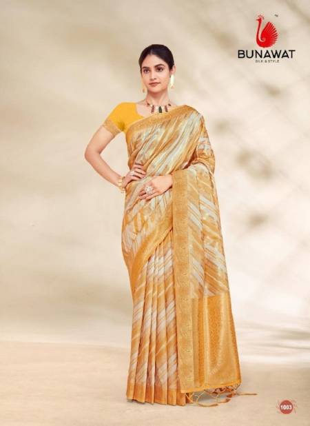 Mustard Colour Alia Silk By Bunawat Daily Wear Cotton Printed Saree Wholesale Clothing Suppliers in India 1003