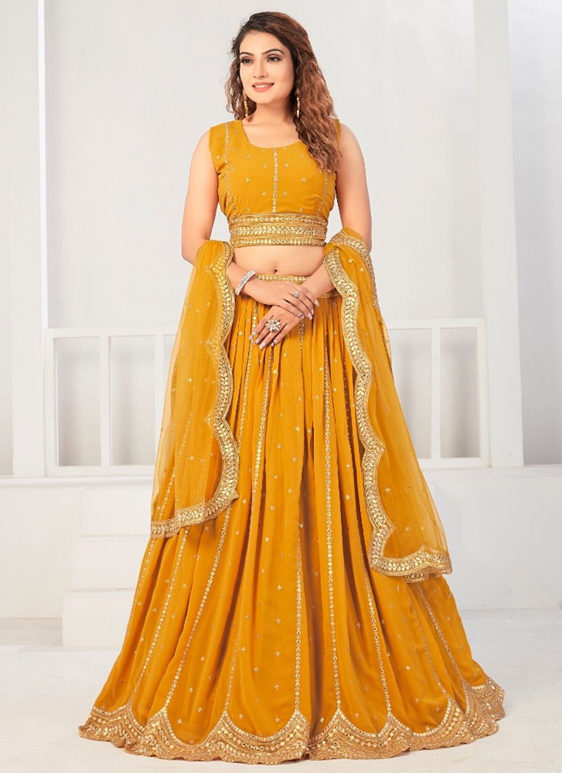 Mustard Colour Amoha C1964 Colors Designer Lehenga Choli Catalog C1964 D