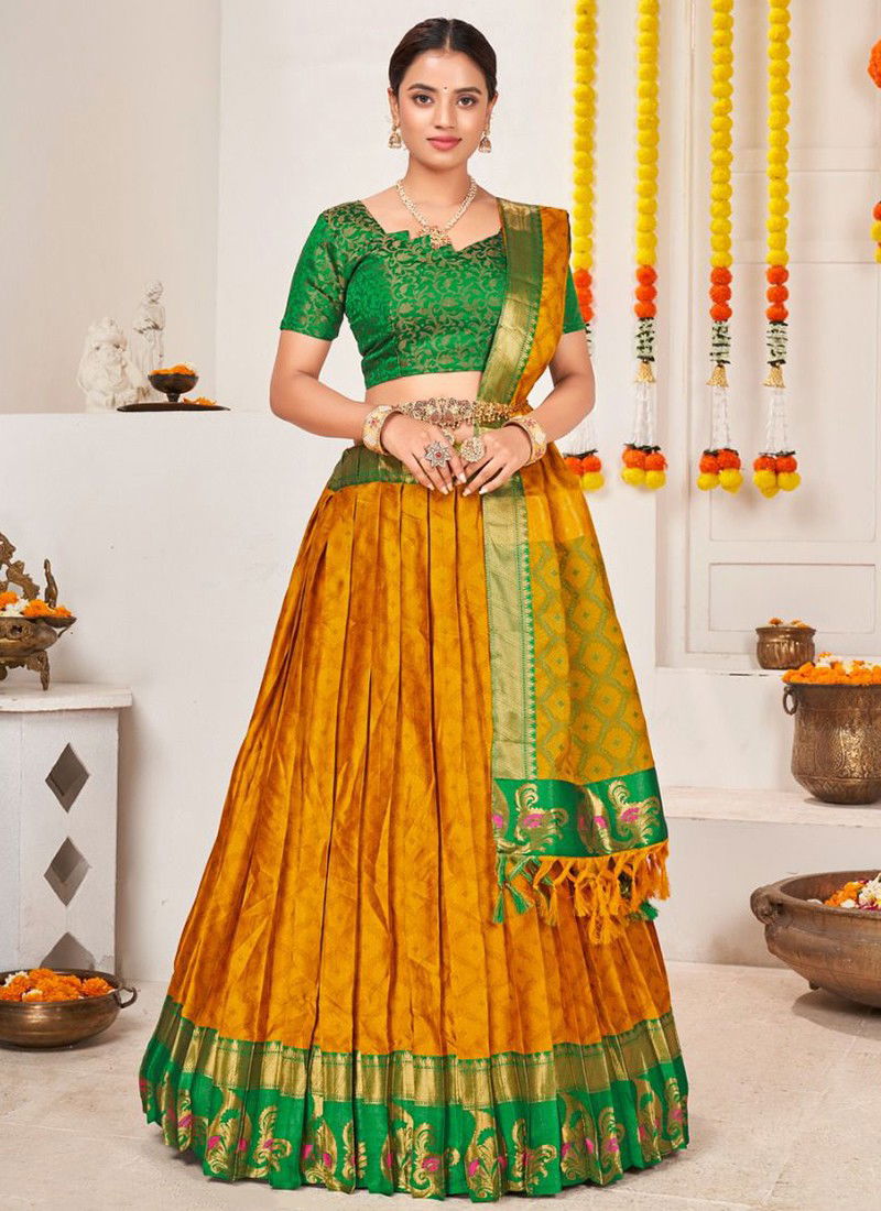 Mustard Colour Banarasi Vol 2 Wholesale Designer Lehenga Choli Catalog 1301