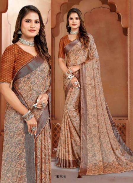 Mustard Colour Blink It By Jalnidhi Heavy Chiffon Brasso Printed Saree Orders In India 16708