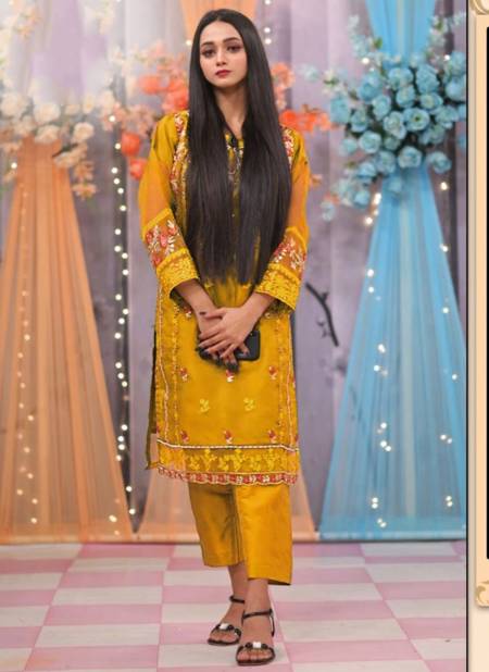 Mustard Colour Dinsaa Suit Wedding Wear Wholesale Pakistani Salwar Suit  169 B