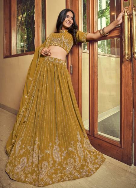 Mustard Colour Enhance Wedding Wear Wholesale Designer Lehenga Choli 1602