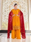 Mustard Colour Flory Vol 37 By Khushboo Embroidery Georgette Salwar Suits Wholesale Online 4935