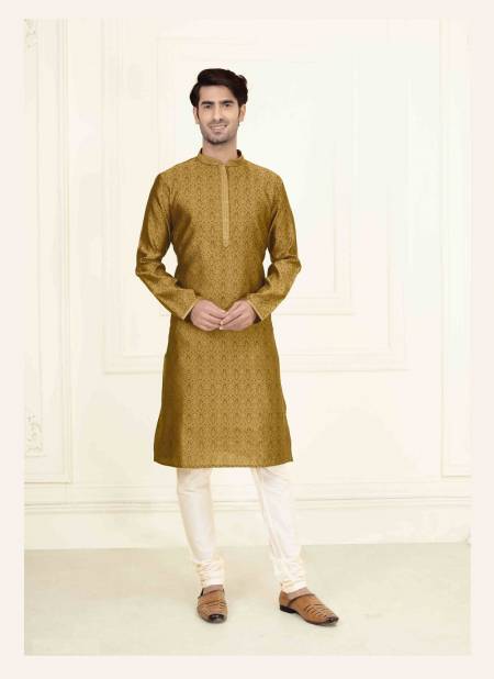 Mustard Colour Function Wear Mens Kurta Pajama Wholesale Clothing Distributors In India 1611-5