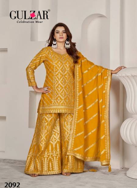 Mustard Colour Gotakari By Gulzar Premium Chinnon Salwar Kameez Suppliers In India 2092