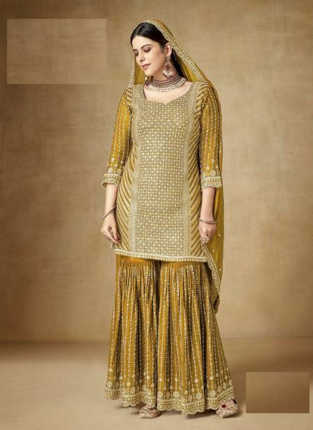 Mustard Colour Gulzar By Utsav Embroidered Wedding Wear Readymade Suits Orders In India RF27572
