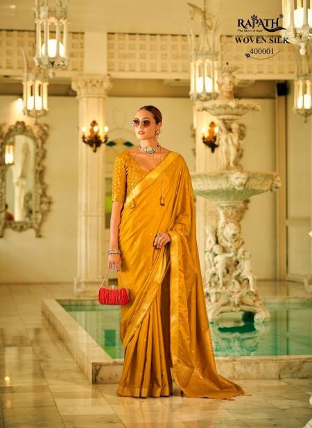 Mustard Colour Harmony Silk By Rajpath 400001 TO 400006 Occasion Wear Satin Silk Saree Wholesale Clothing Distributors In India 400001
