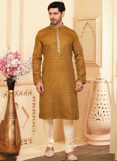 Mustard Colour Ibaadat Wholesale Ethnic Wear Mens Kurta Pajama IBT KP 11