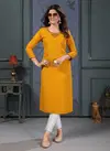 Mustard Colour Mirror Vol 2 By Moksh Maaza Cotton Handwork With Pocket Kurti Wholesale Shop In Surat 668