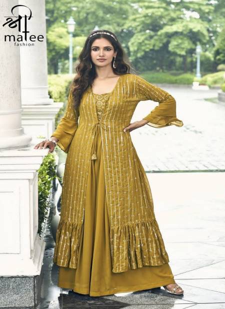 Mustard Colour Nuqat By Shreematee Plazzo Suits Catalog 151