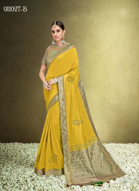 Mustard Colour Pariniti By Mahotsav Wedding Designer Wear Saree Suppliers In India 911027-B