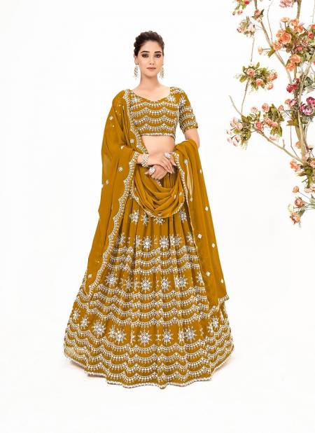 Mustard Colour SS 157 Wedding Wear Georgette Lehenga Choli Wholesale Shop In Surat GS3210