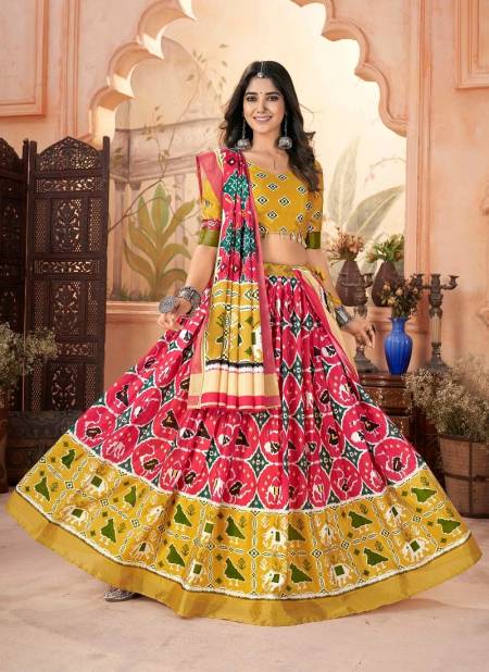 Mustard Colour SS Navratri Special Silk Cotton Lehenga Choli Orders In India GS3267