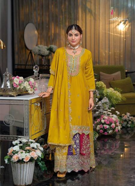 Mustard Colour Safroon Vol 4 By Eba Chinon Readymade Suits Orders In India 1714