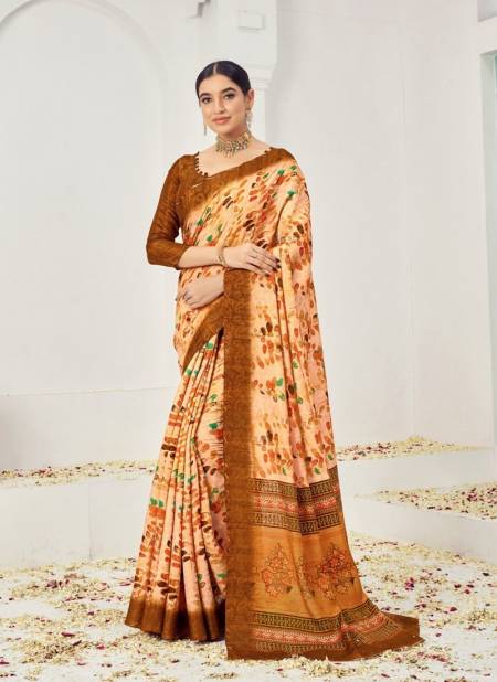 Mustard Colour Samui Signature By Jivora Digital Printed Best Saree Wholesale Shop In Surat 1656