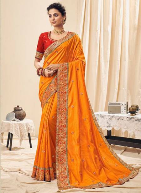 Mustard Colour Sargam Designer Wholesale Wedding Wear Saree Catalog 3804