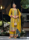 Mustard Colour Simran By Eba Chinon Embroidery Readymade Suits Wholesale Market In Surat 1722