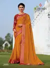 Mustard Subhash Spash vol4 Embroidery Work Designer Heavy Partwear Saree with Satin Blouse 32501