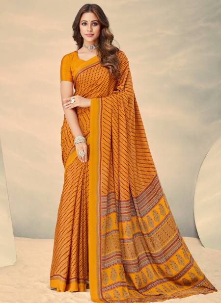 Mustard Vivanta Silk 10th Edition Hits Ruchi Wholesale Daily Wear Sarees Catalog 14505 B