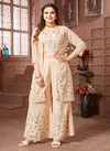 N F Z 788 PEACH PLAZO 010 Georgette Readymade Suits Catalog