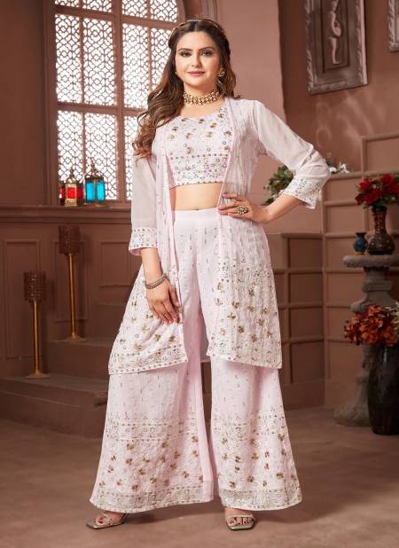 N F Z 789 PINK PLAZO 010 Georgette Readymade Suits Catalog