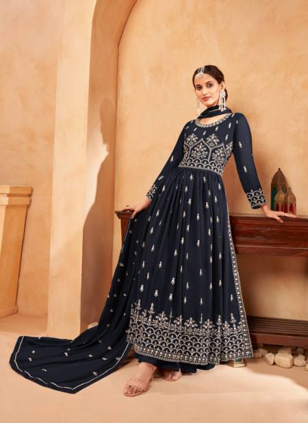 Navy Blue Colour Aanaya Vol 155 By Twisha Wedding Wear Wholesale Salwar Suits Catalog 5503