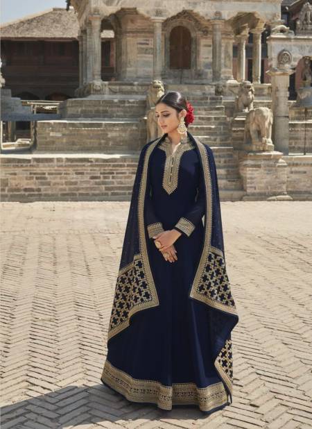 Navy Blue Colour Amaya By Zubeda Gown Catalog 22306